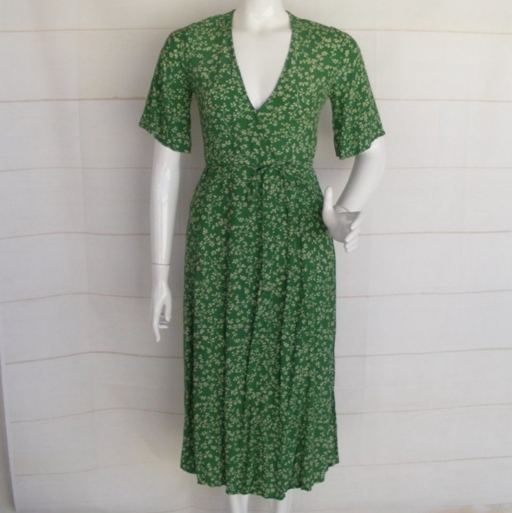 Faithful the Brand Green Floral Dress